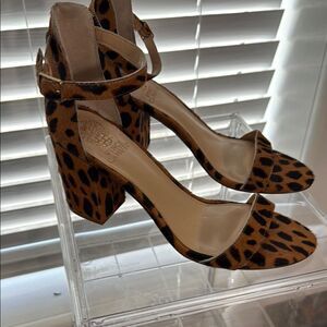Vince Camuto Sebatini Cheetah Heels – Cow Hair Upper – Size 8.5